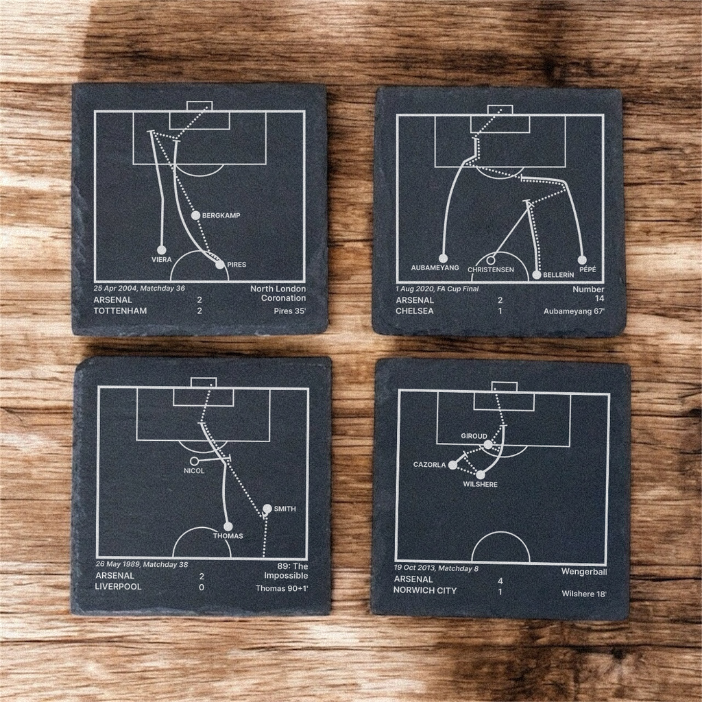 Arsenal Greatest Plays – Slate Coasters (Set of 4)