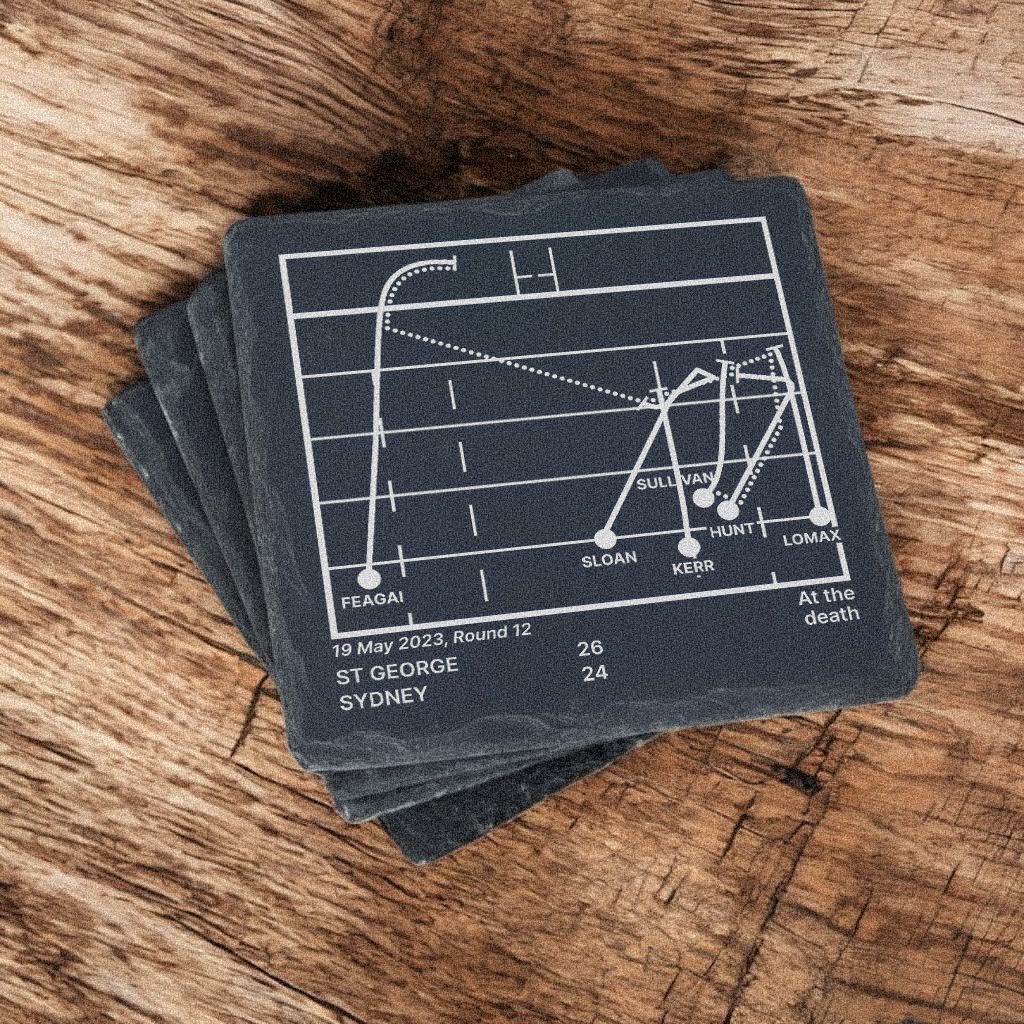 St George Illawarra Dragons Greatest Plays – Slate Coasters (Set of 4)