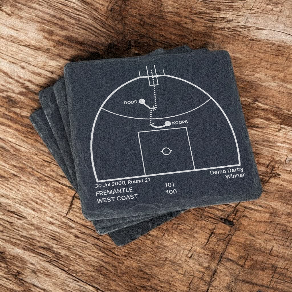 Fremantle Dockers Greatest Plays – Slate Coasters (Set of 4)