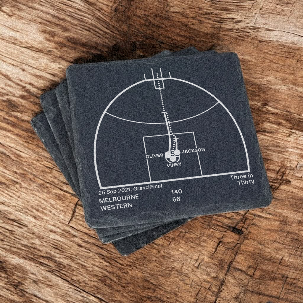 Melbourne Demons Greatest Plays – Slate Coasters (Set of 4)