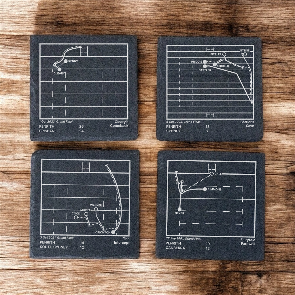 Penrith Panthers Greatest Plays – Slate Coasters (Set of 4)