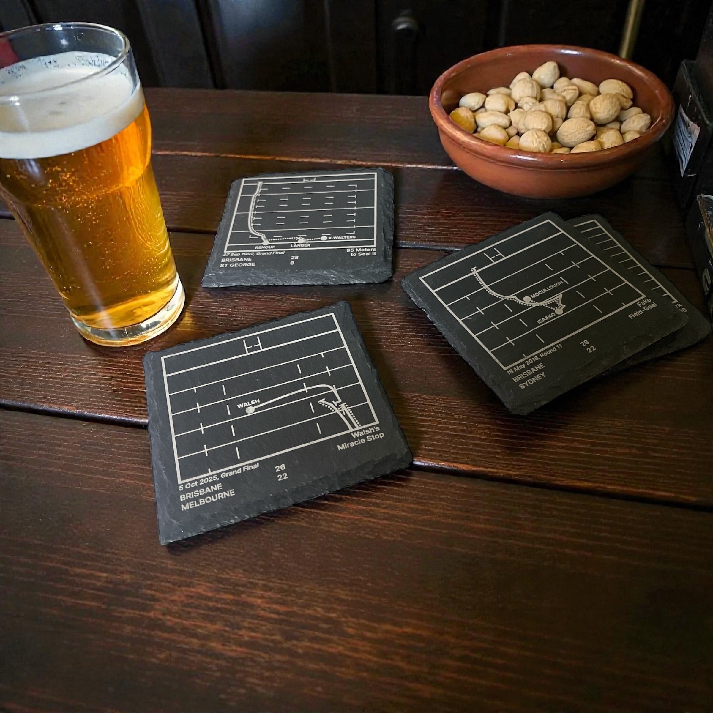 Penrith Panthers Greatest Plays – Slate Coasters (Set of 4)