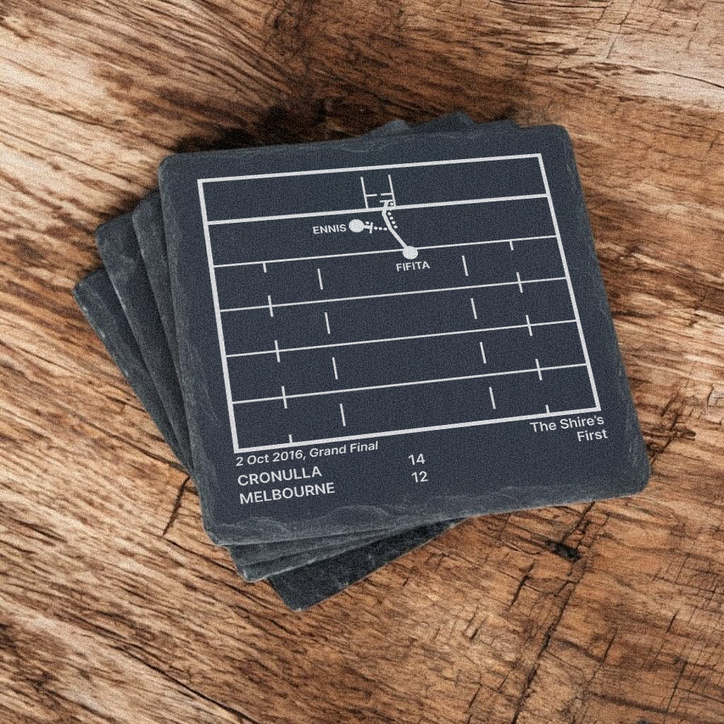 Cronulla Sharks Greatest Plays – Slate Coasters (Set of 4)