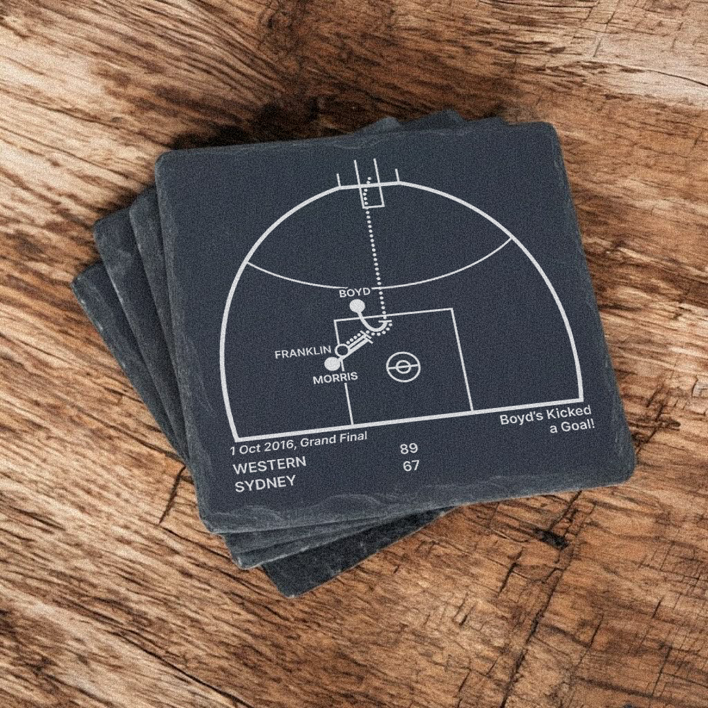 Western Bulldogs Greatest Plays – Slate Coasters (Set of 4)