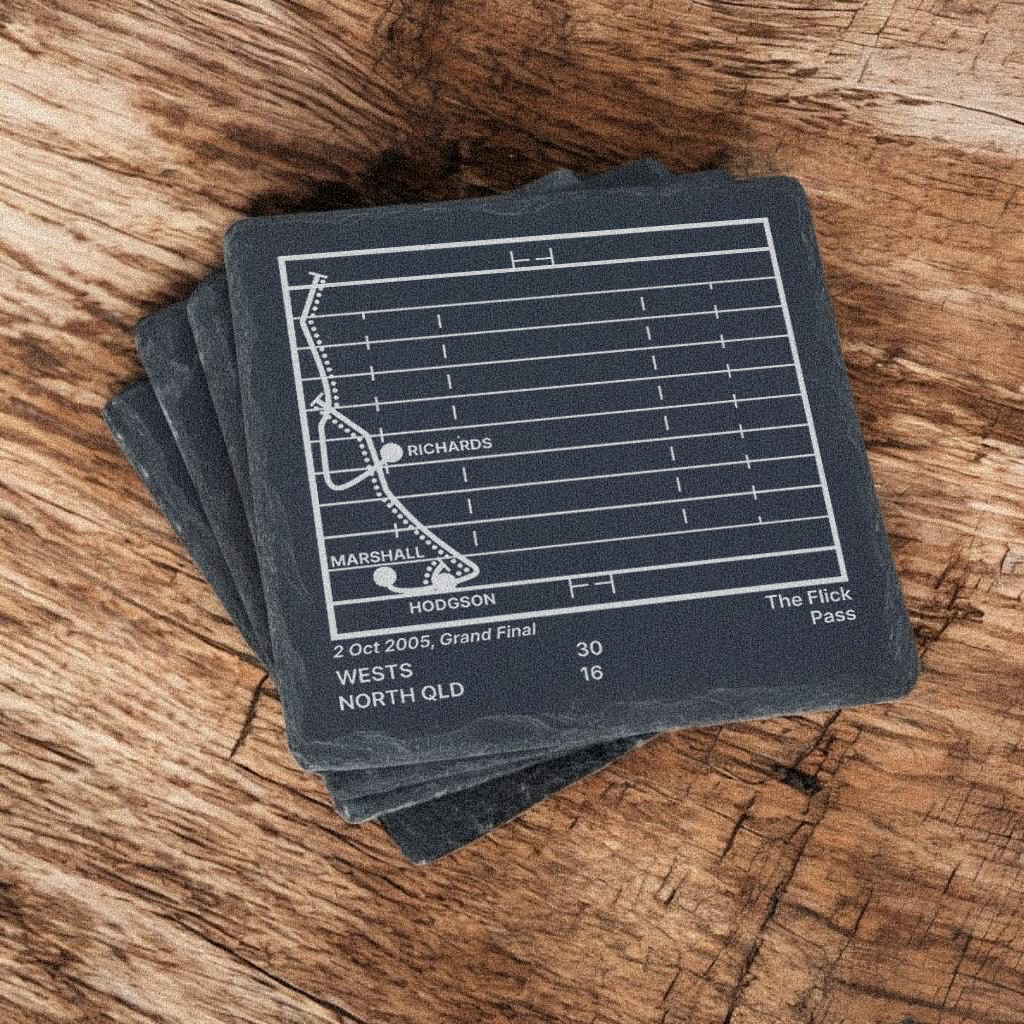 Wests Tigers Greatest Plays – Slate Coasters (Set of 4)